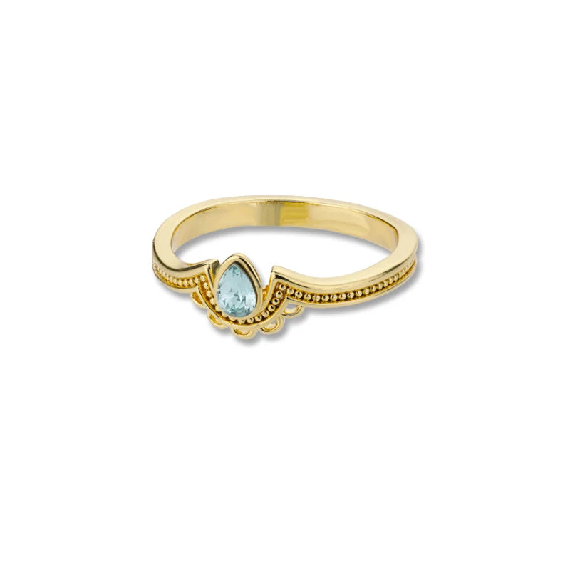 Tamxo™ Opal Lotus Gothic Gold Stainless Steel Aesthetic Ring for Women Teens