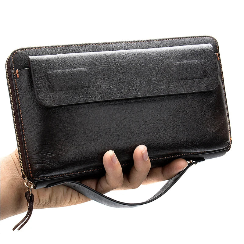 Tamxo™ Genuine Leather Men's Clutch Wallet for Business Card Cash Bills