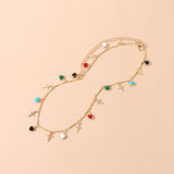 Tamxo Bohemian Love Cross Tassel Crystal Choker Necklace for Women