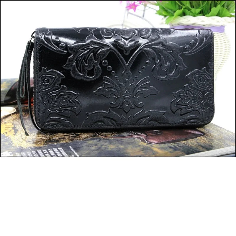 Tamxo™ Vintage Leather Wallet Ladies Large Capacity Clutch Bag