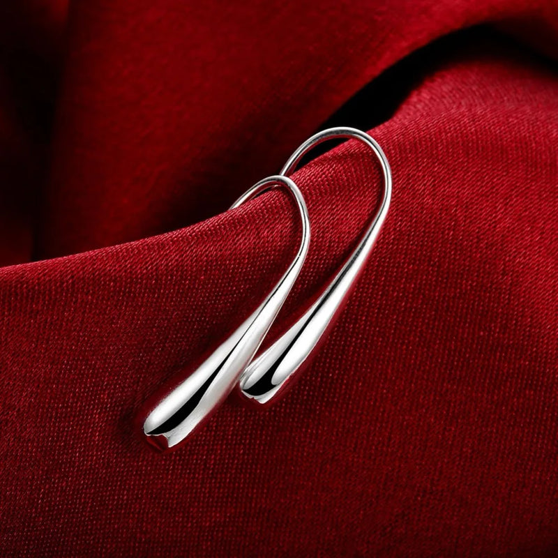 Tamxo™ Sterling Silver Water Droplets Earrings – Elegant Drop Earrings for Women