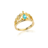 Tamxo™ Opal Lotus Gothic Gold Stainless Steel Aesthetic Ring for Women Teens