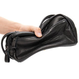 Tamxo™ Soft Leather Business Handbag Large Capacity Wash Gargle Bag Male Clutch Black