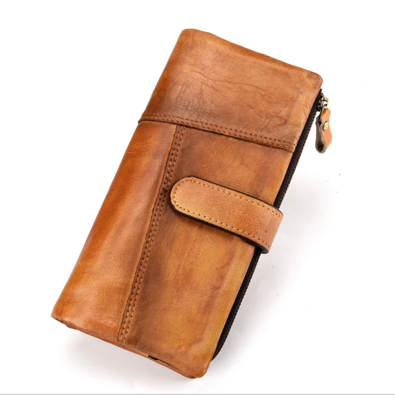 Tamxo™ Vintage Fashion Leather Long Wallet for Men and Women - RFID Protection included