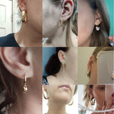 Tamxo™ Gold Pearl Hoop Dangle Earrings Set - Vintage Geometric Twist Circle Jewelry