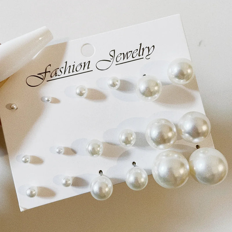 Tamxo™ 12 Pairs Cute Crystal Heart Stud Earrings Set for Women Wedding Jewelry