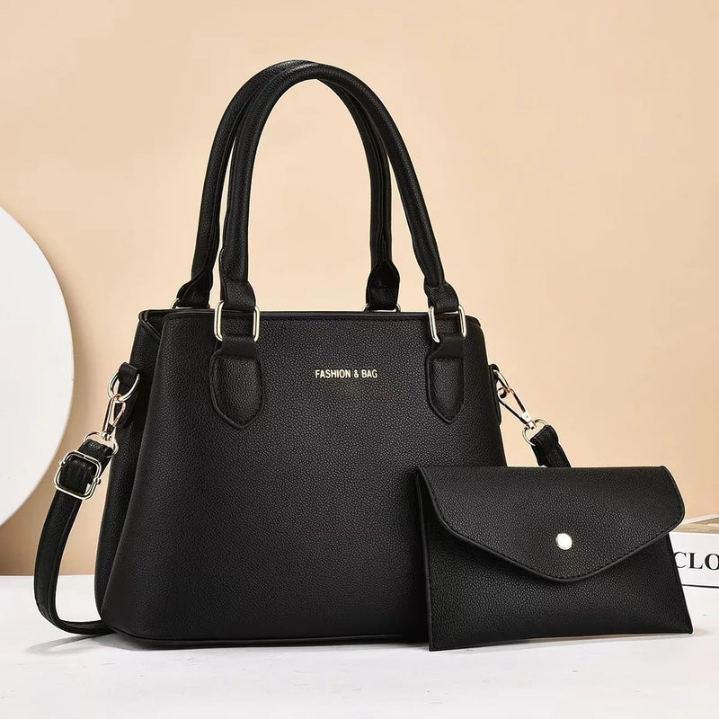 Tamxo™ Stylish Leather Tote Bag & Wallet Set for Women - Large Capacity Crossbody Purse.
