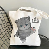 Tamxo™ Kawaii Cats Cartoon Manga Tote Bag – High Capacity Canvas Shoulder Bag
