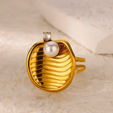 Tamxo™ Goddess Avatar Coin Stainless Steel Ring - Gold Color Wedding Jewelry for Women