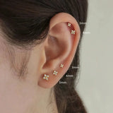 Tamxo™ Small Flower Stud Earrings in Golden Color for Women Girls