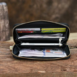 Tamxo™ Floral Cow Leather Purse: Genuine Leather Wallet Bag Women's Card Holder Clamp