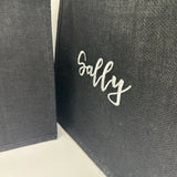 Custom Bridesmaid Gift with Personalized Name on Black Linen Bag - Tamxo™ Brand