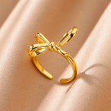 Tamxo™ Retro Cross Pattern Stainless Steel Open Ring for Women, Elegant Wedding Party Jewelry