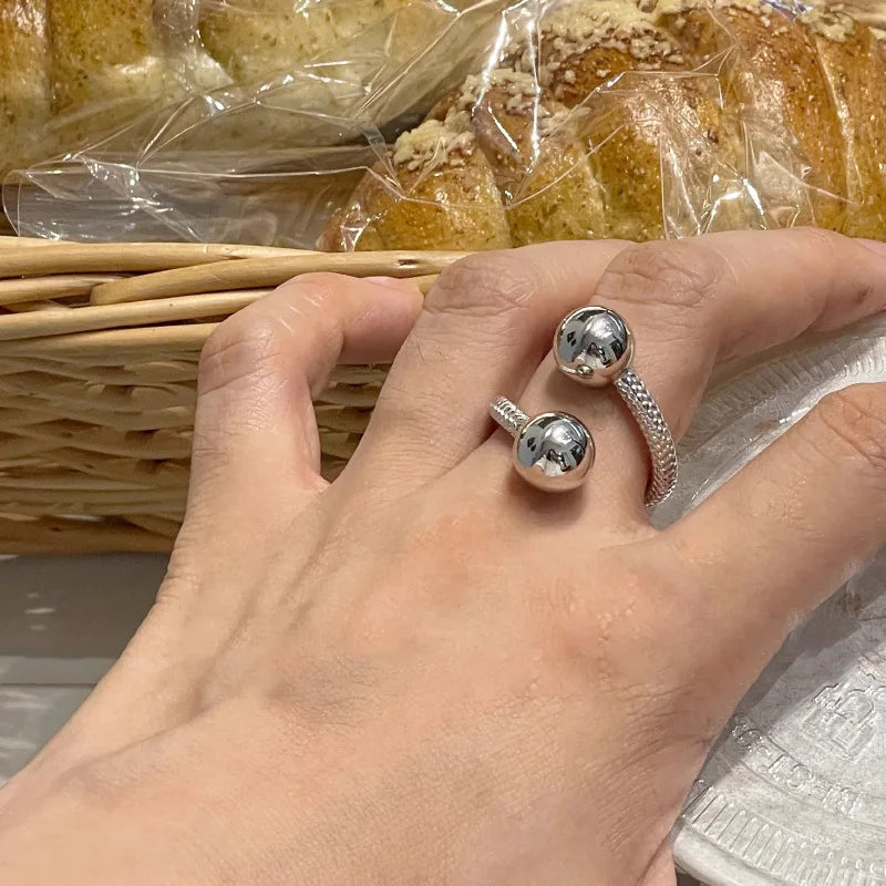 Tamxo™ 925 Sterling Silver Hollowed Out Geometric Ring – Overlapping Design for Women