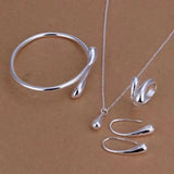Tamxo™ Teardrop Earring Bracelet Ring Set - Sterling Silver Luxury Jewelry Gift