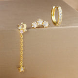Elegant Star Pendant Earrings Set - Tamxo™ Stainless Steel Zircon Ear Studs