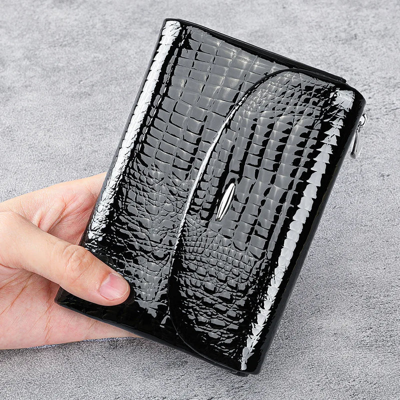 Tamxo™ Luxury Designer Leather Women's Clip Wallet in Red Black