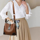Tamxo™ Soft Leather Bucket Bag: Fashionable Women's Handbag with High Capacity and Luxury Design