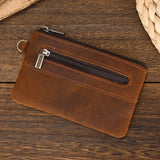 Tamxo™ Genuine Leather Coin Purse Men's Short Wallet with Key Ring