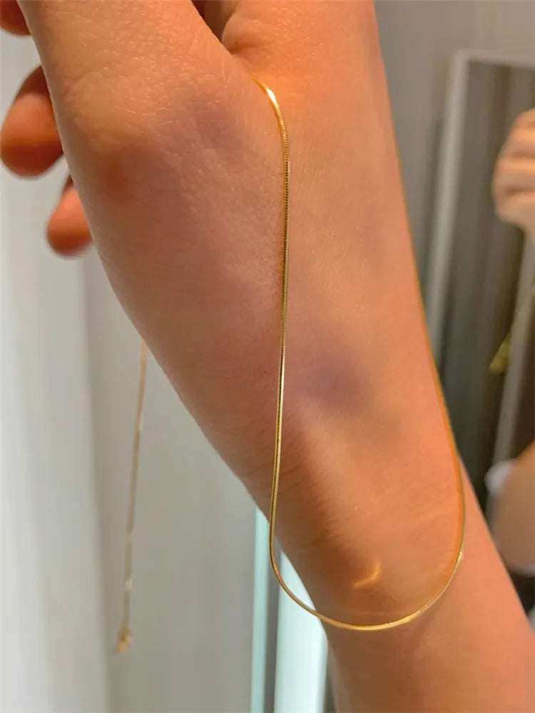 Tamxo™ Gold Stainless Steel Snake Chain Necklace Fashion Clavicle Jewelry Accessory