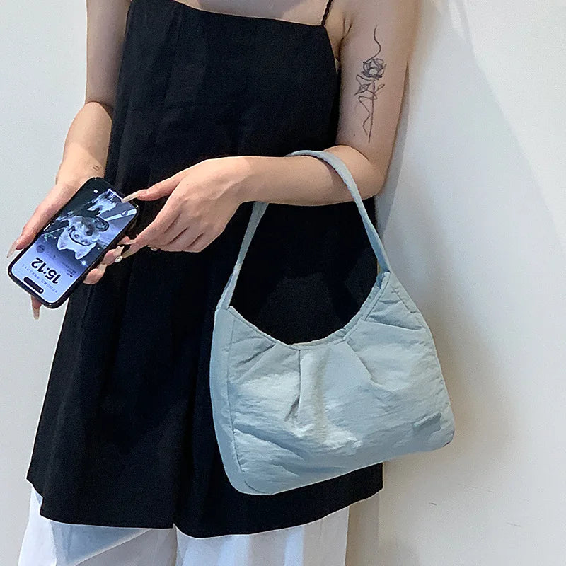 Tamxo™ Cloud Pleated Clutch: Lightweight Nylon Tote & Shoulder Bag for Women