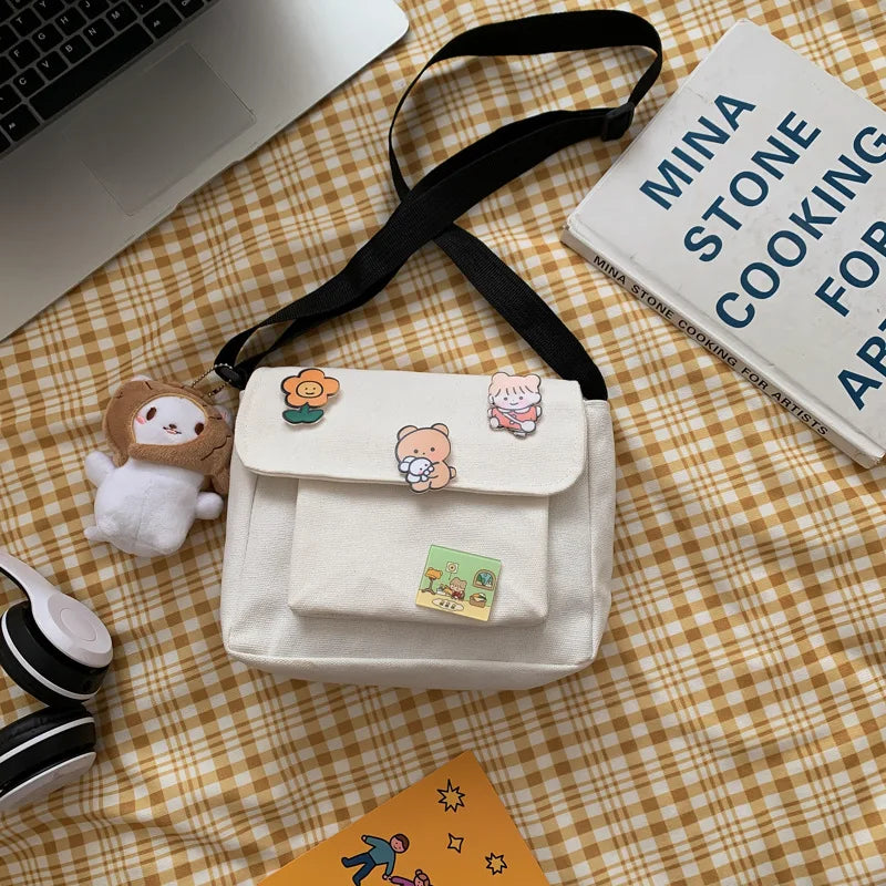 Tamxo™ Cute Canvas Messenger Bag – Versatile and Stylish Crossbody for Everyday Use