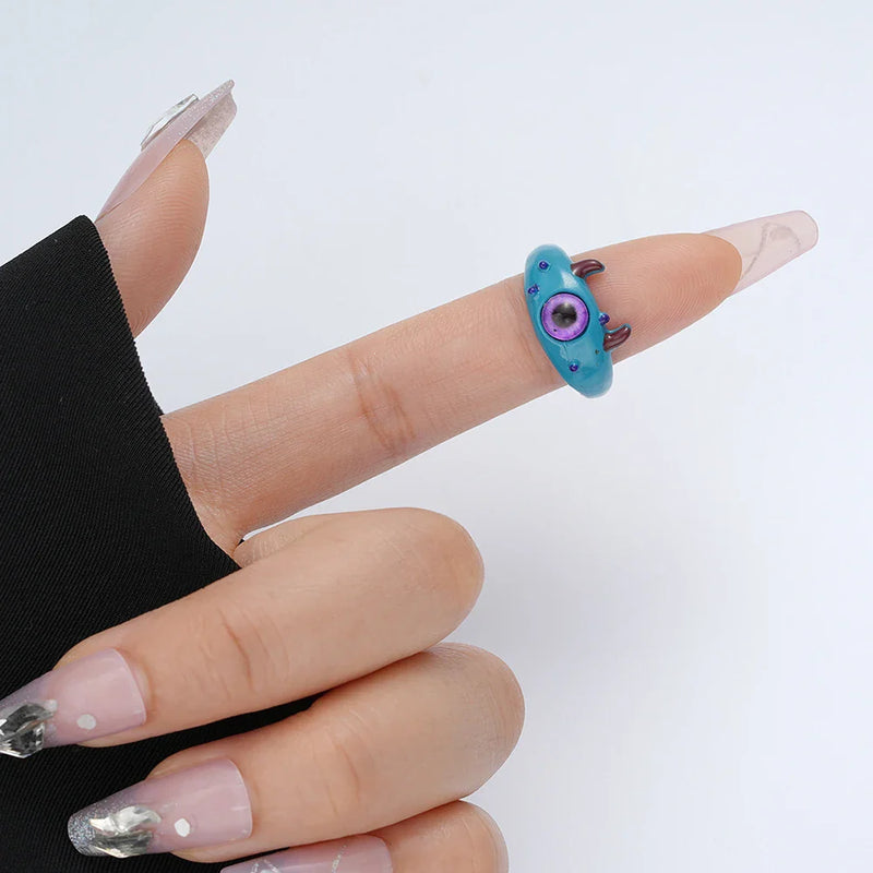 Tamxo™ Colorful Big Eye Cat Monster Punk Rings for Women Men Y2K Fashion Jewelry Gift