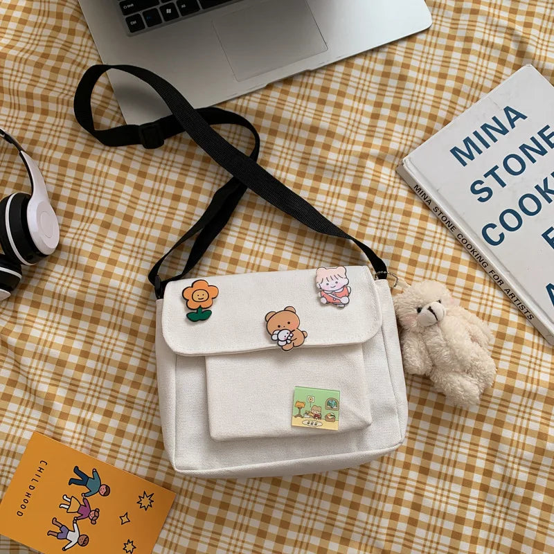 Tamxo™ Cute Canvas Messenger Bag – Versatile and Stylish Crossbody for Everyday Use