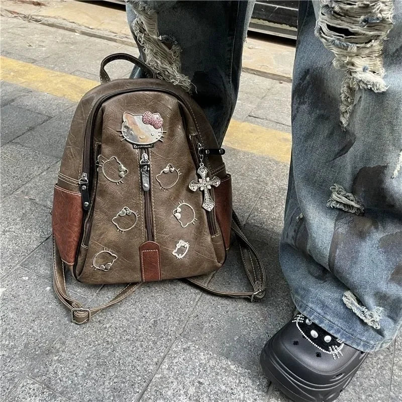 Tamxo™ Hello Kitty Aesthetic Backpack: Y2K Vintage Designer Fashion Women's Bag