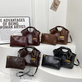 Tamxo™ Vintage Top Handle Messenger Bag Set for Stylish Women: Large Capacity Shoulder Tote in Unique Design.