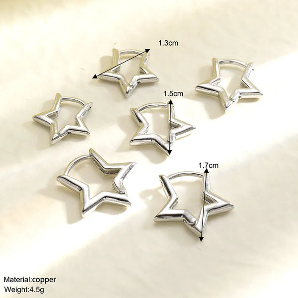 Tamxo™ Geometric Star Hoop Earrings Set for Women, Gold Color Circle Huggie Unisex Jewelry