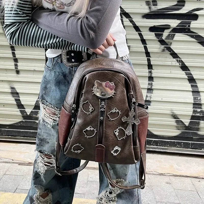 Tamxo™ Hello Kitty Aesthetic Backpack: Y2K Vintage Designer Fashion Women's Bag