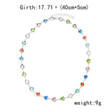 Tamxo™ Rainbow Zircon Heart Choker Necklace - Elegant Crystal Gold Color Collar Chain