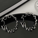 Tamxo™ Silver Twisted Big Circle Hoop Earrings for Women - Irregular Exaggerated Fashion Jewelry