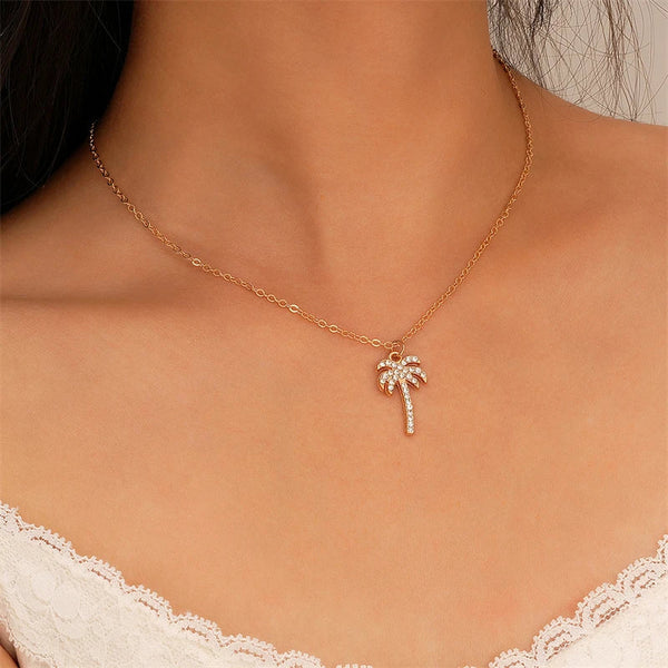 Tamxo™ Crystal Zircon Tree Necklace: Exquisite Beach Choker for Women