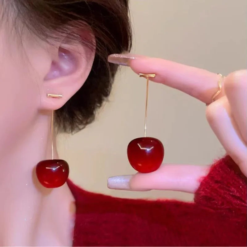 Tamxo™ Sweet Cherry Pendant Earrings | Trendy Korean Fruit Jewelry for Women