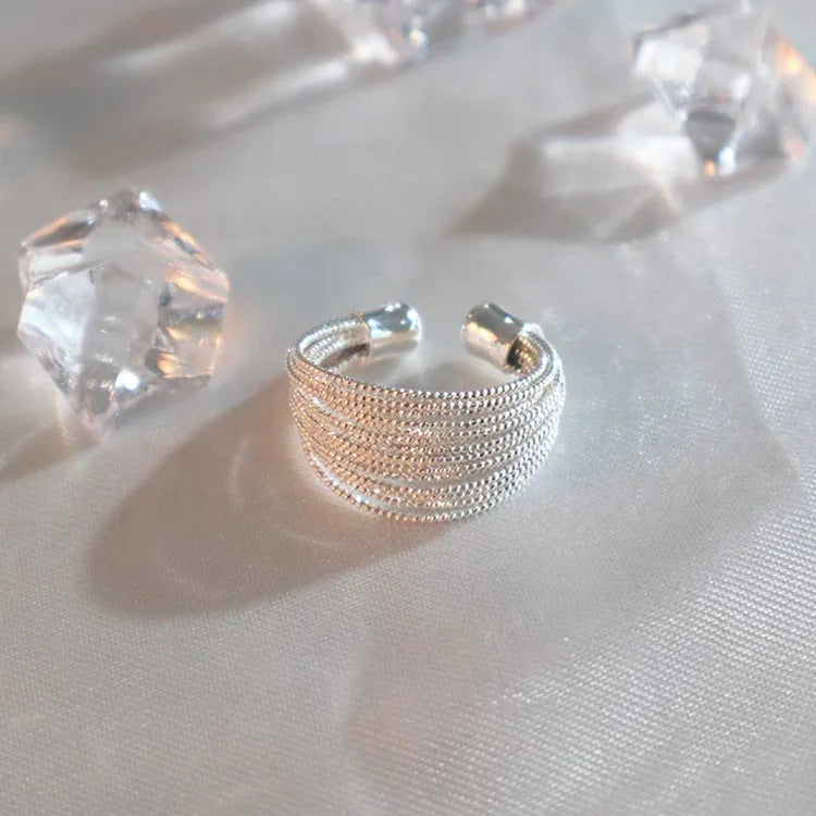 Tamxo™ Statement Multi-Layer Metallic Earrings and Rings Set