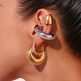 Tamxo™ Rhinestone C-Shaped Earrings in 18K Gold Plating
