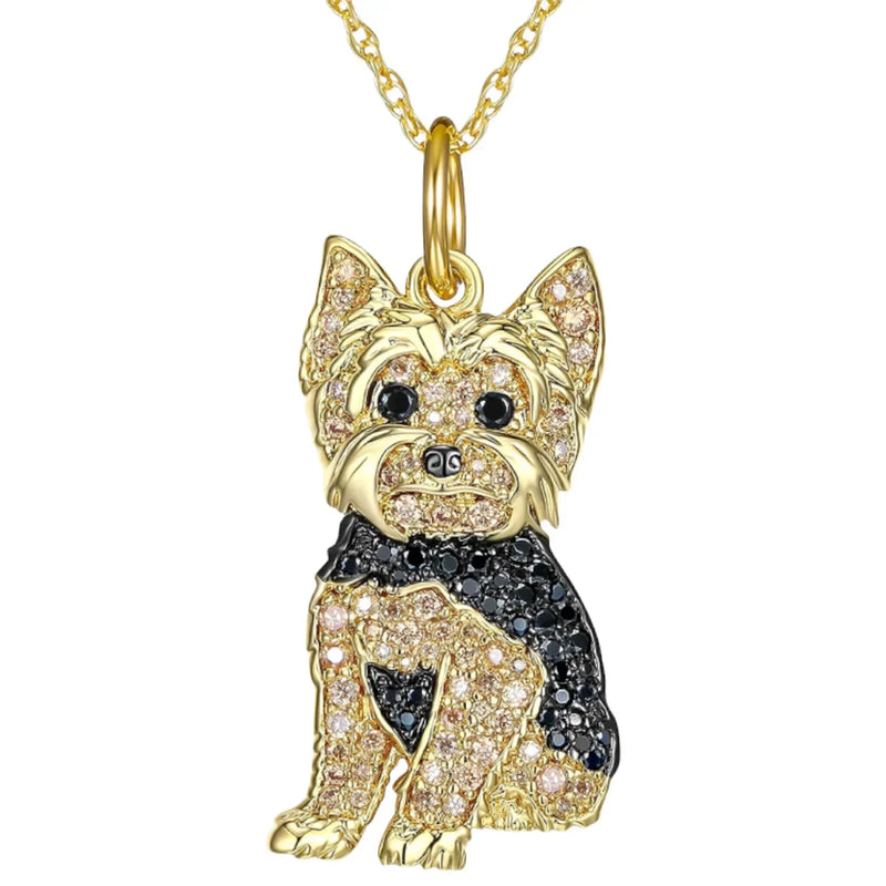 Tamxo™ Cavalier Rhinestone Necklace: Exquisite Pet Memorial Jewelry, Dog Lover Gift