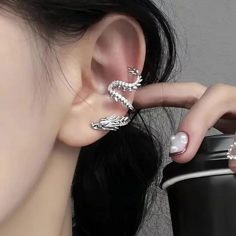 Tamxo™ Crystal Dragon Ear Bone Clip - Punk Metal Irregular Ear Cuff