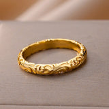 Tamxo™ Stainless Steel Couple Rings Gold Color Wedding Jewelry 2024 Trendy Gifts