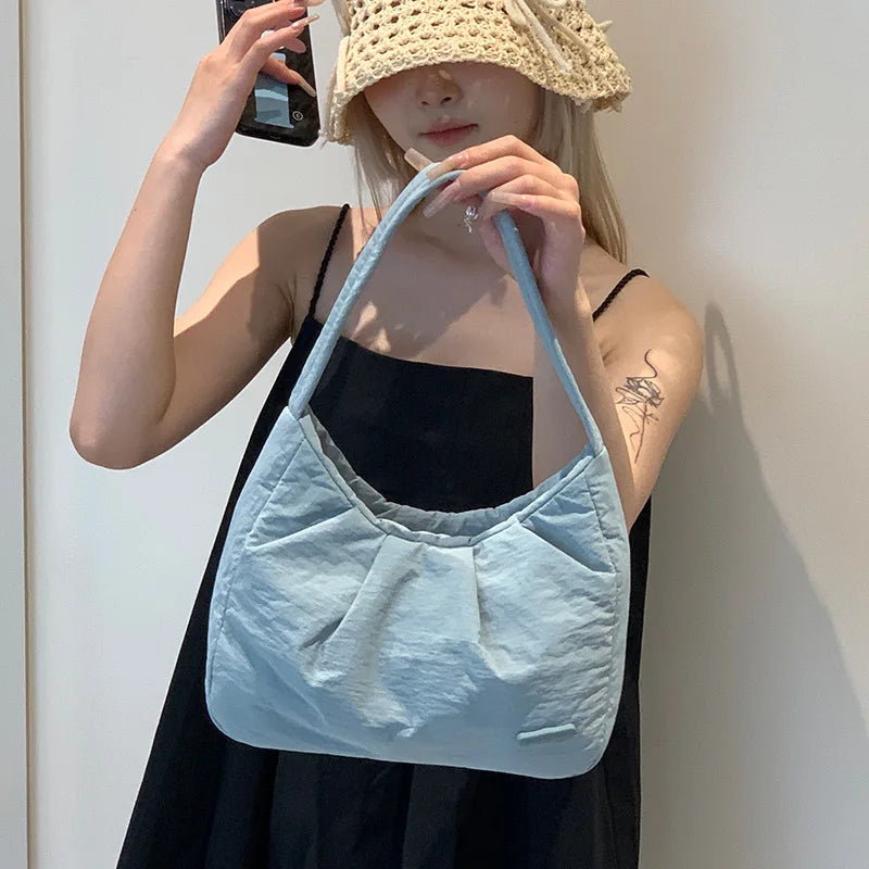 Tamxo™ Cloud Pleated Clutch: Lightweight Nylon Tote & Shoulder Bag for Women