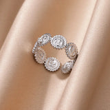 Tamxo™ Romantic Heart Stainless Steel Ring Women Gold Color Wedding Jewelry