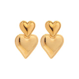 Tamxo™ 18K Gold Plated Stainless Steel Heart Drop Earrings for Women
