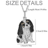 Tamxo™ Cavalier Rhinestone Necklace: Exquisite Pet Memorial Jewelry, Dog Lover Gift