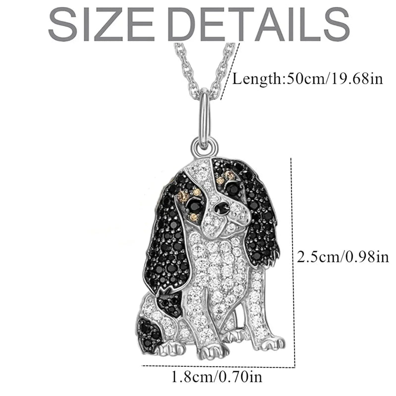 Tamxo™ Cavalier Rhinestone Necklace: Exquisite Pet Memorial Jewelry, Dog Lover Gift