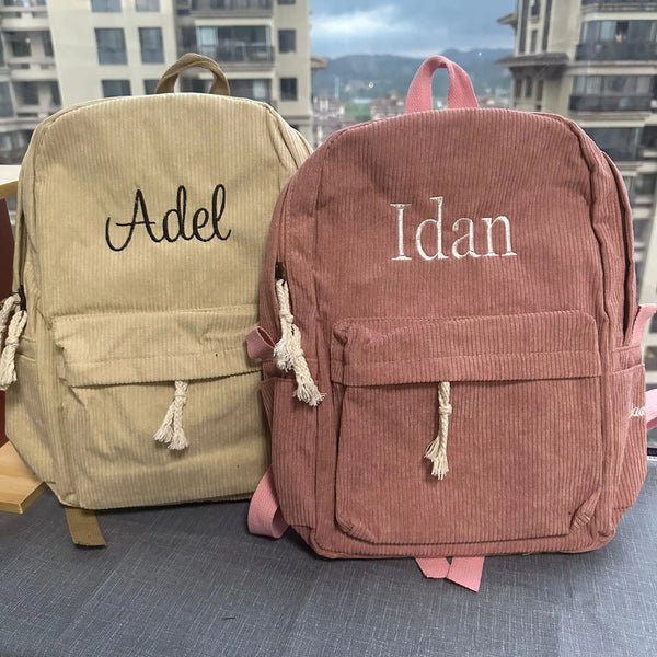 Embroidered Corduroy Kids Backpack by Tamxo™