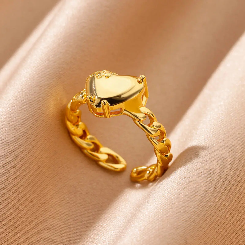 Tamxo™ Retro Cross Pattern Stainless Steel Open Ring for Women, Elegant Wedding Party Jewelry