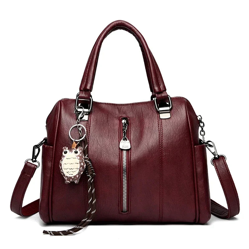 Tamxo™ Owl Pendant Shoulder Bag - Luxury PU Leather Handbag for Women