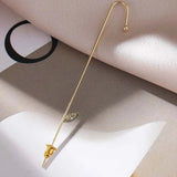 Tamxo™ Crystal Geometry Long Earrings Ear Climber Crawler Statement Boho Cuff Earrings